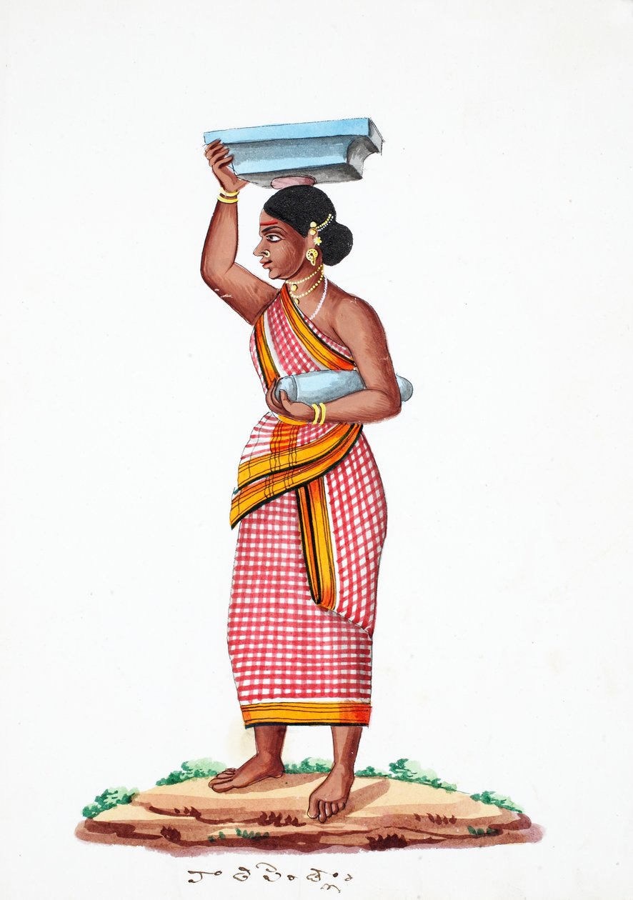 Carrying Stone by Indian School