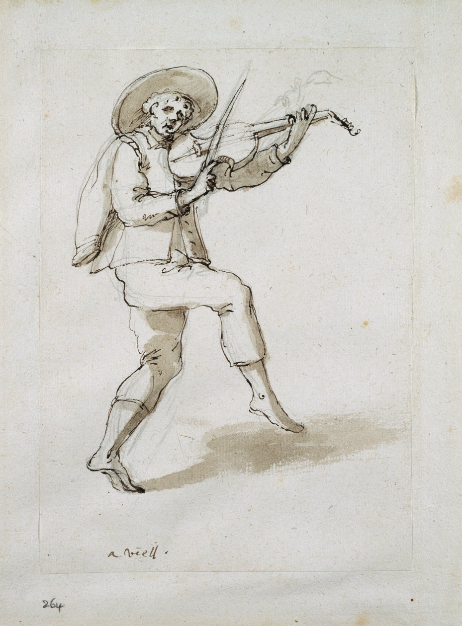 Man with viol by Inigo Jones