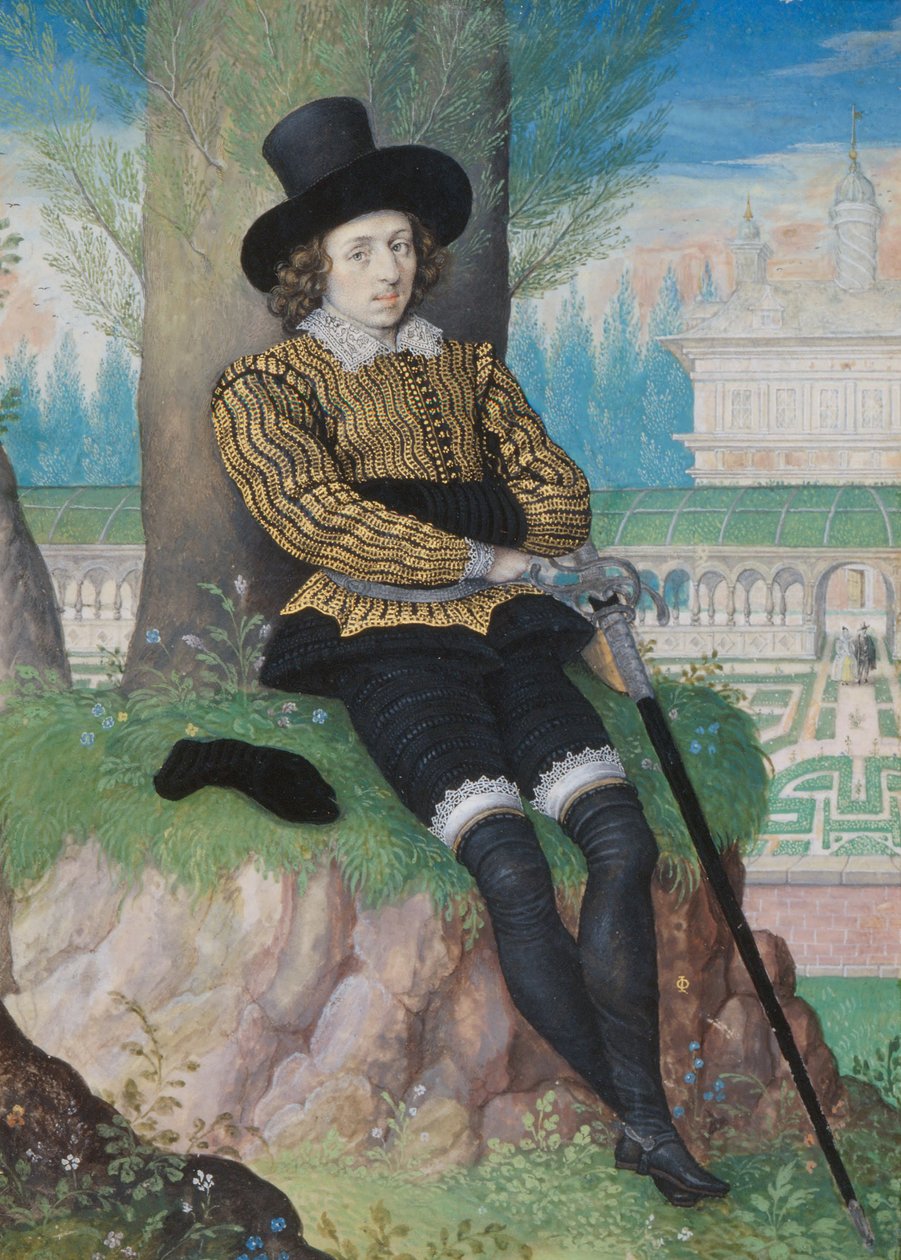 Young Man Seated under a Tree by Isaac Oliver