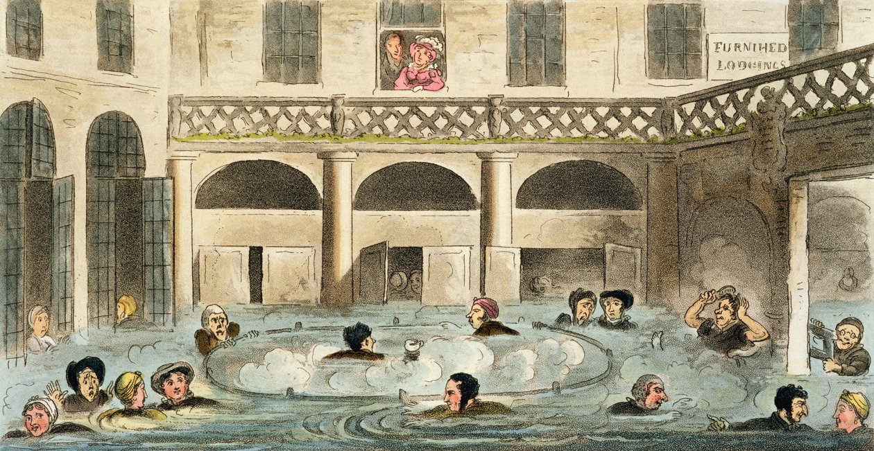 Public Bathing at Bath, or Stewing Alive by Isaac Robert Cruikshank