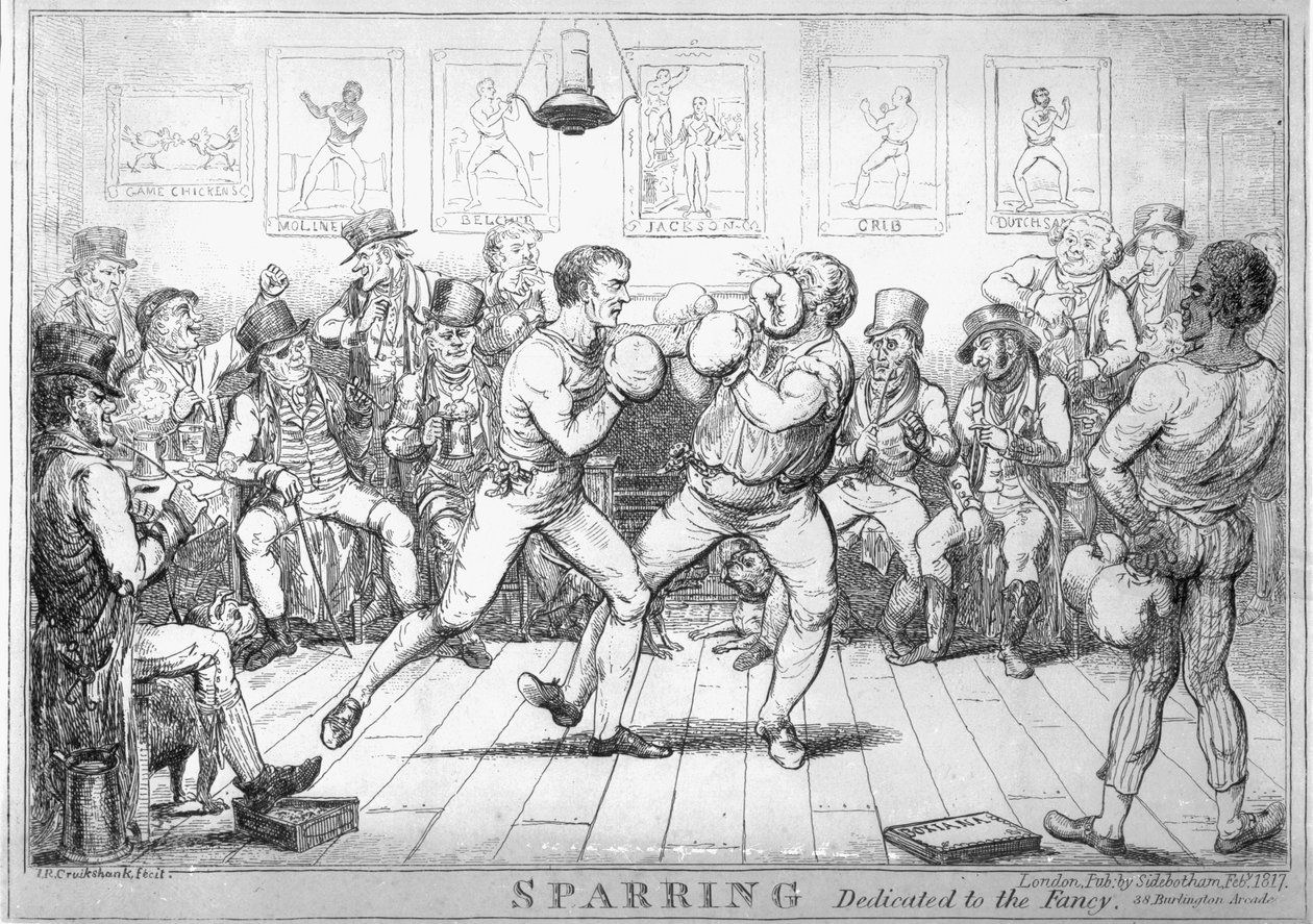 Sparring by Isaac Robert Cruikshank