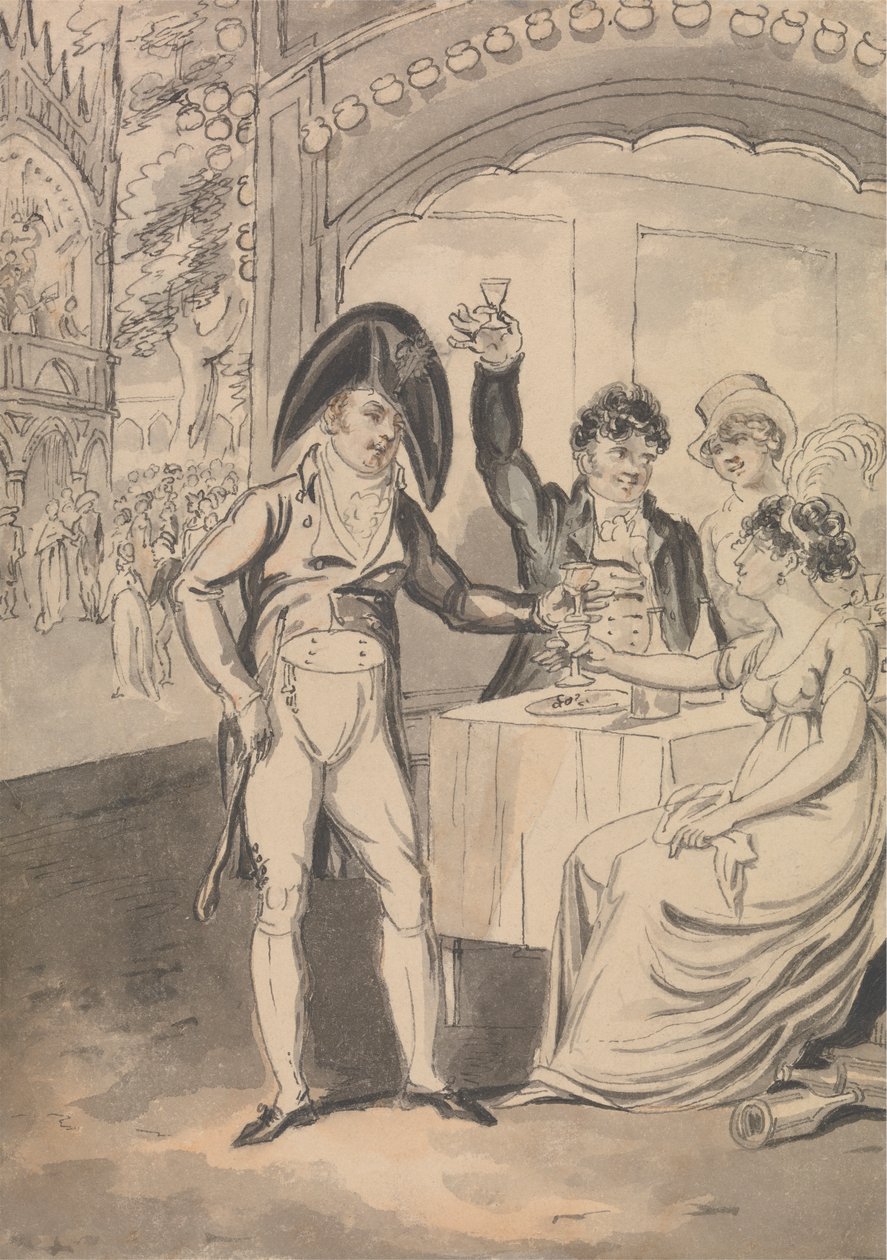 The Supper Box at Vauxhall by Isaac Cruikshank