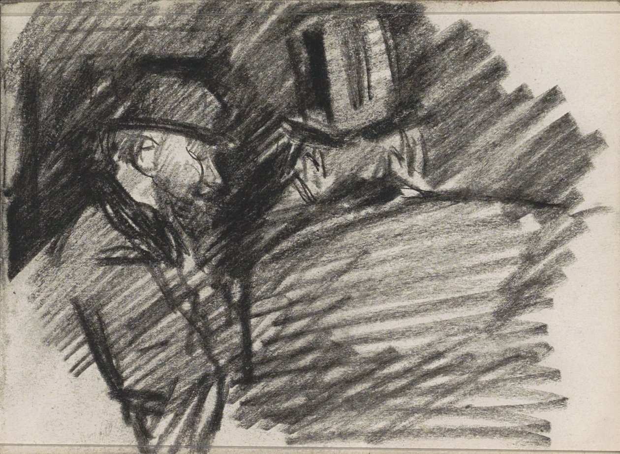 Two men with hats by Isaac Israels
