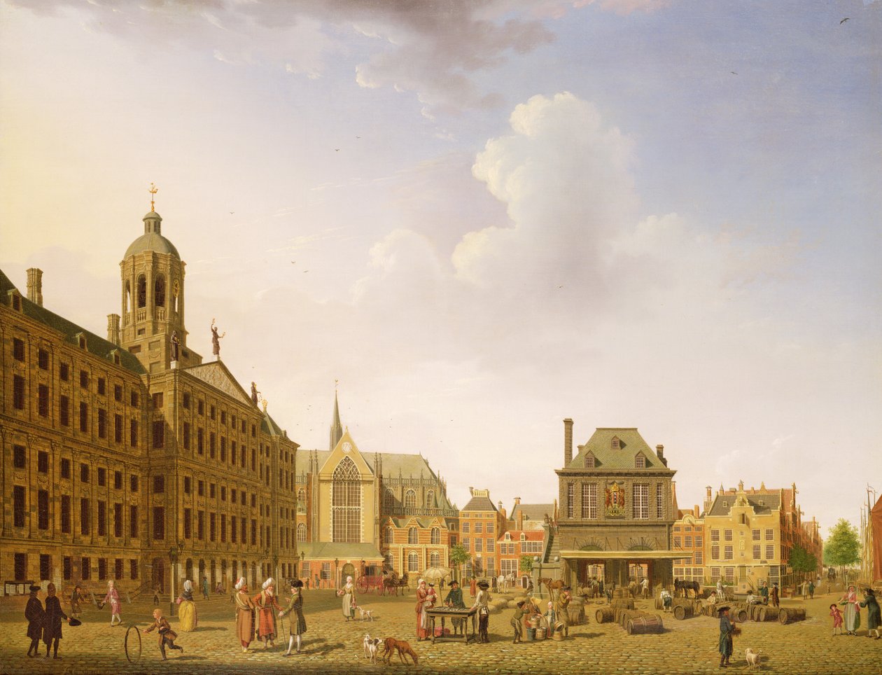 Dam Square - Amsterdam, 1782 by Isaac Ouwater