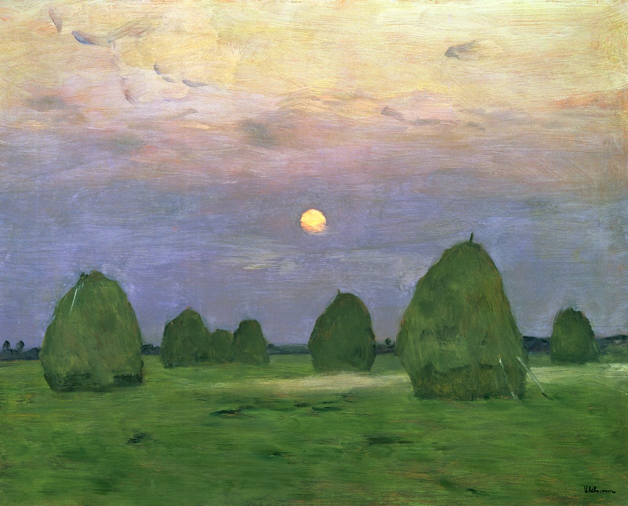 Hayricks at Dusk by Isaak Ilyich Levitan