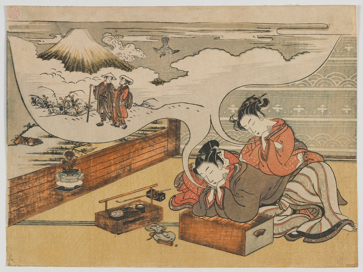 Dreaming of Walking near Fuji, Edo period, 1770-73 by Isoda Koryusai