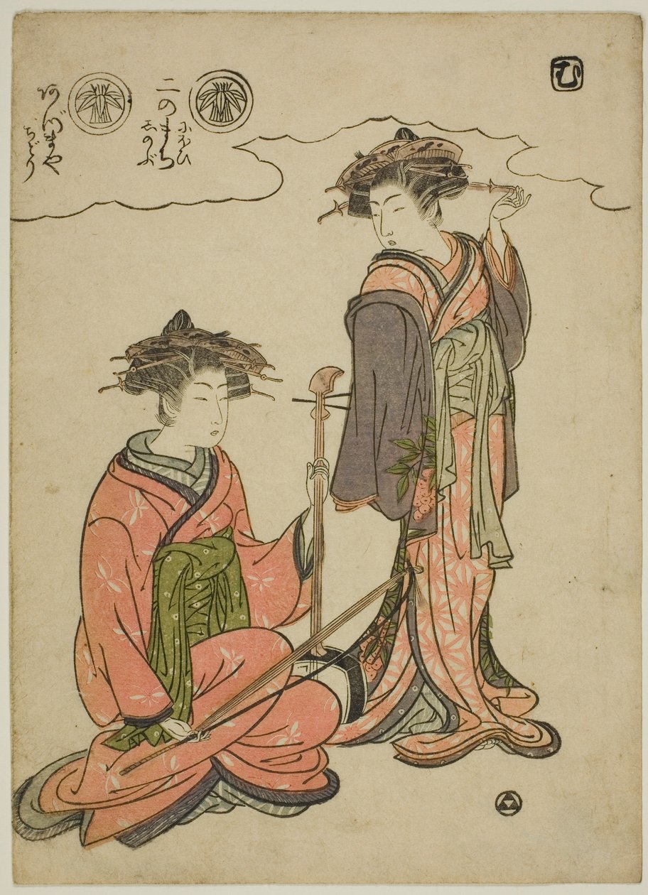 Two Courtesans by Isoda Koryusai