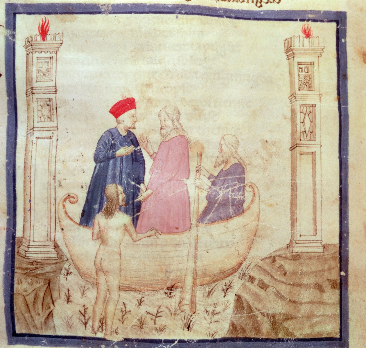 Dante and Virgil going to hell, from The Divine Comedy by Dante Alighieri by Italian School