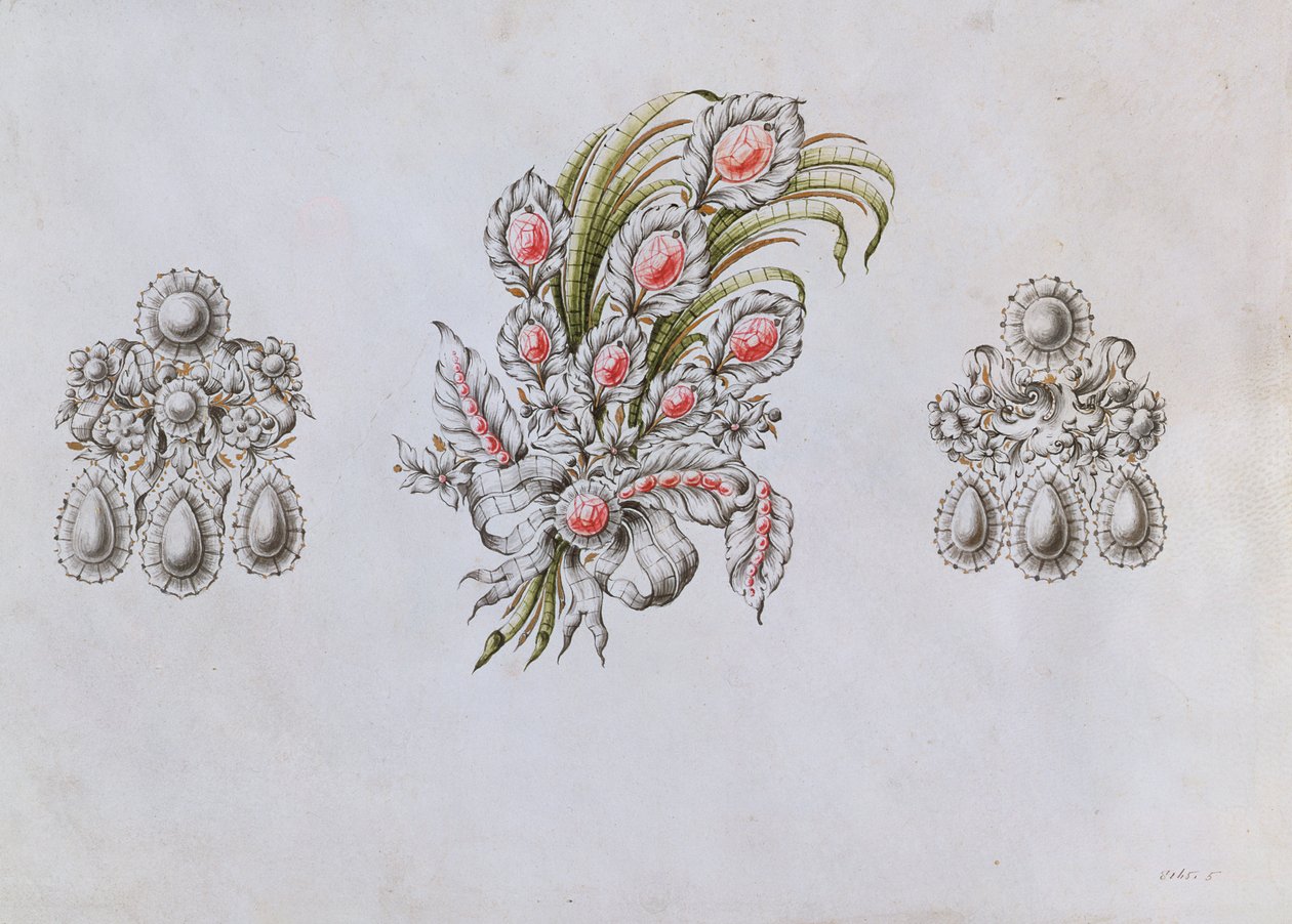 Designs for aigrettes by Italian School