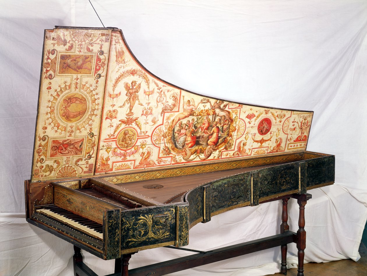 Gilded and painted harpsichord, Venice, 1774 by Italian School