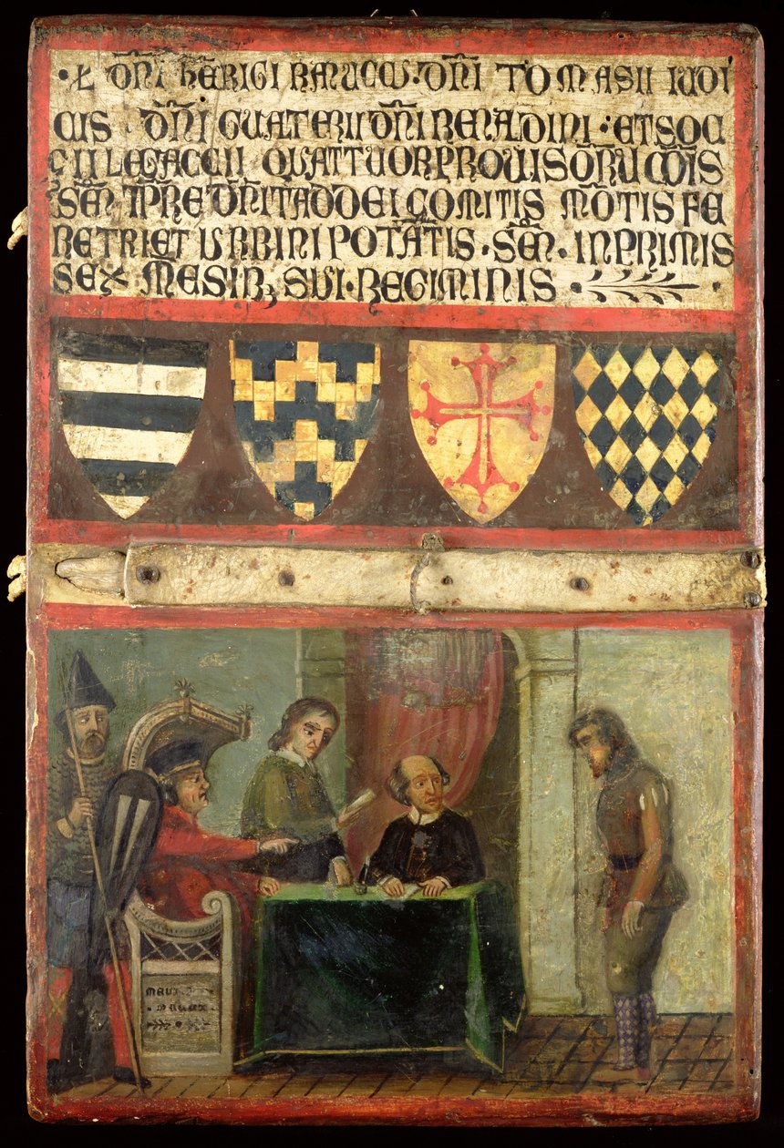 Scene of Justice with Four Coats of Arms by Italian School