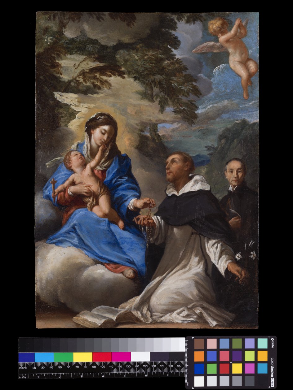 St Dominic Receiving the Rosary from the Virgin Mary by Italian School