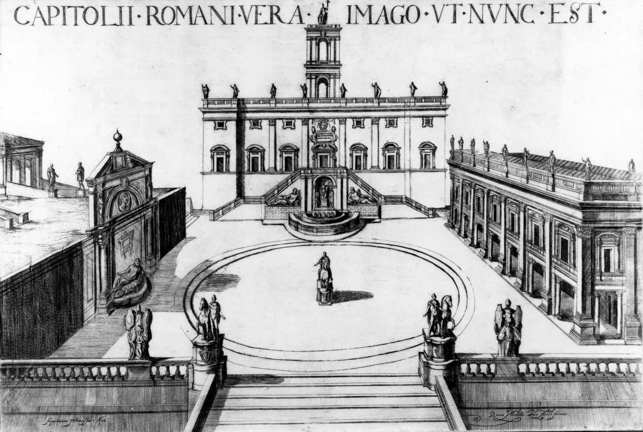 View of the Capitoline in Rome by Italian School