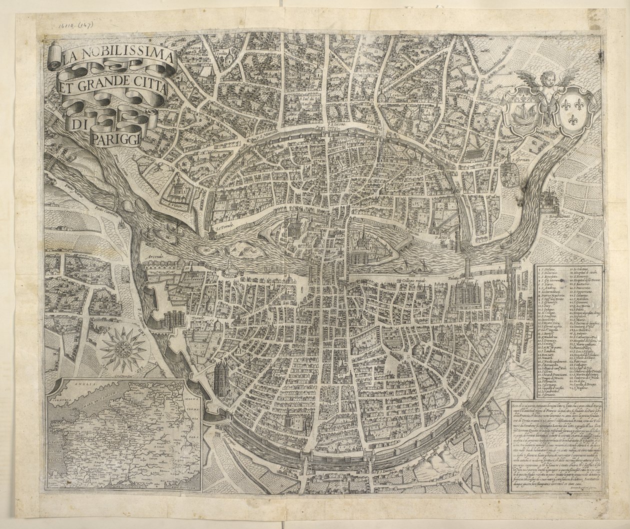 Plan of Paris by Italian School