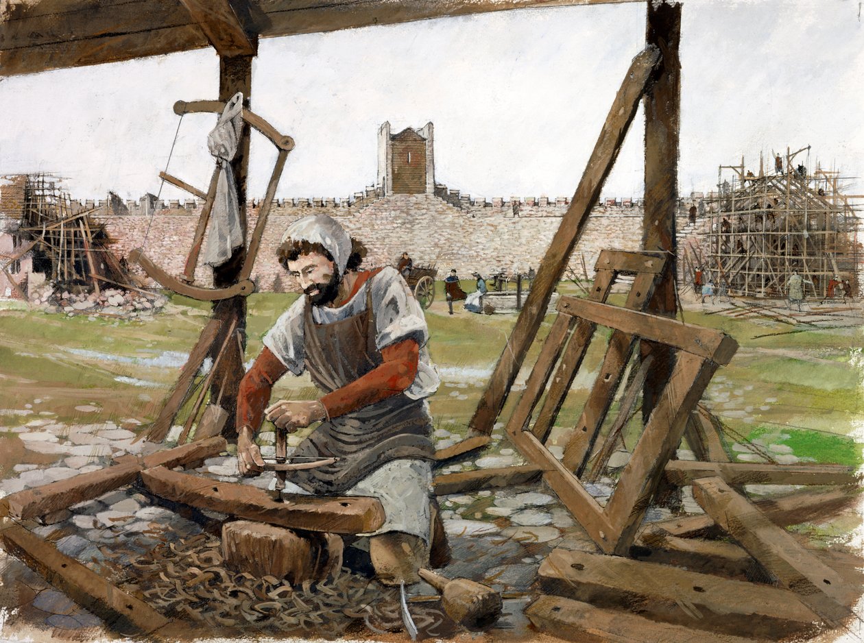 Carpenter, Scarborough Castle, 12th century by Ivan Lapper