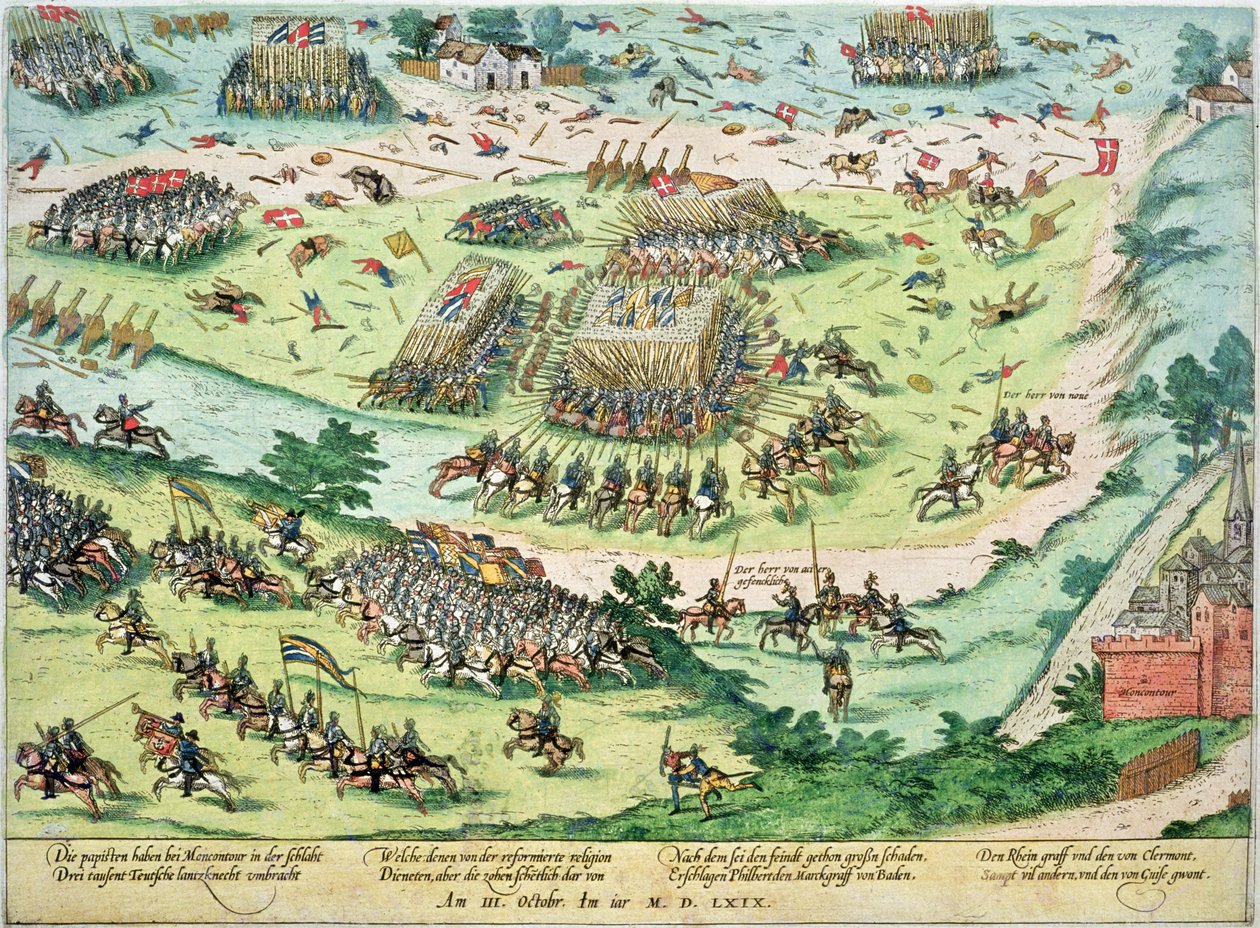 The Battle of Moncontour, 3rd October 1569 by J. J. and Tortorel, J. Perrissin