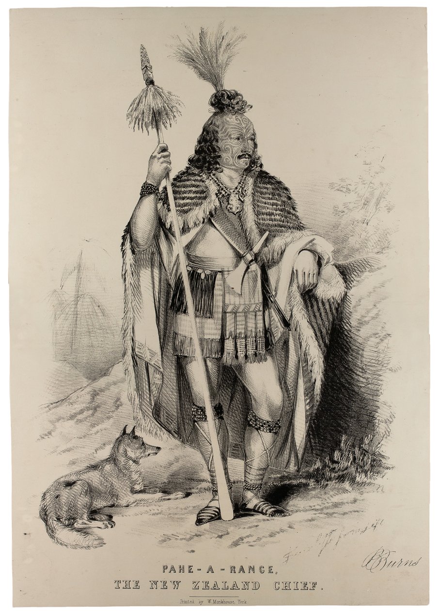 Pahe-A-Range, the New Zealand Chief, c.1844 by J. Sutcliffe