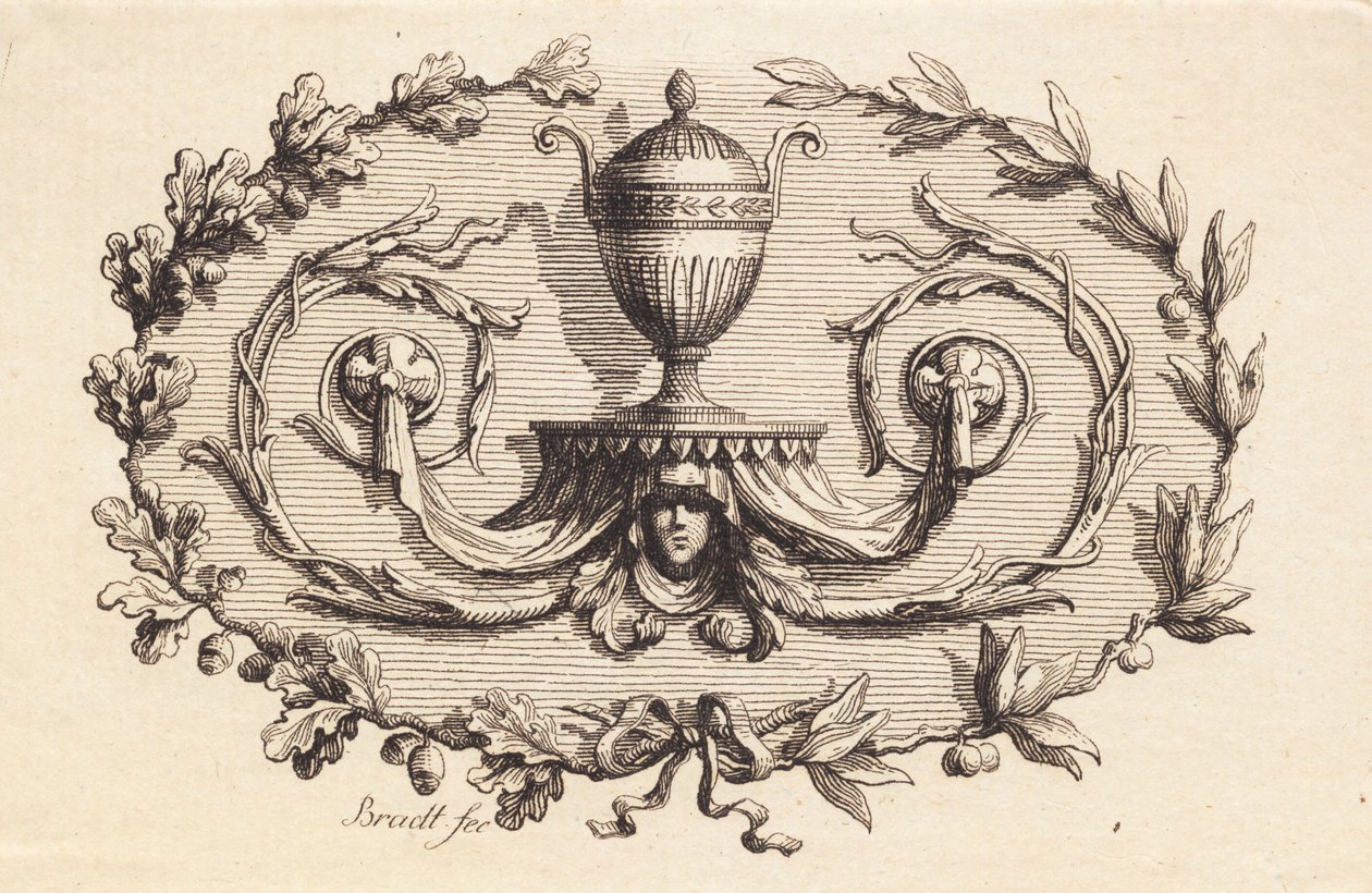 A Two-Handled Vase Surrounded by Foliage by J.F. Clemens