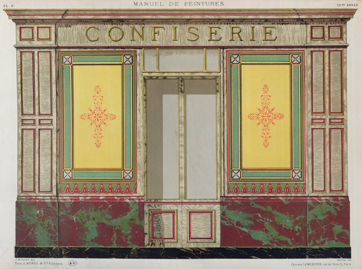 Store front design for a Confiserie, 1861 by J.M. Paillet