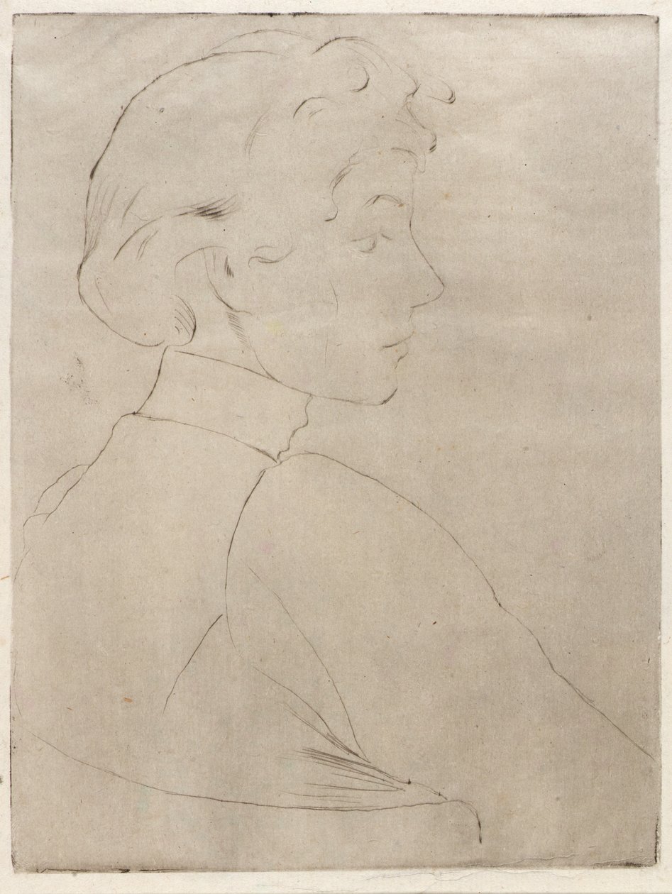 Large Head in Profile by J. Alden Weir