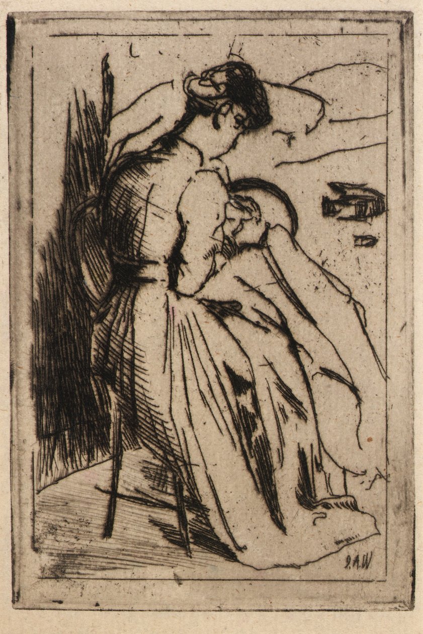 Woman Embroidering by J. Alden Weir