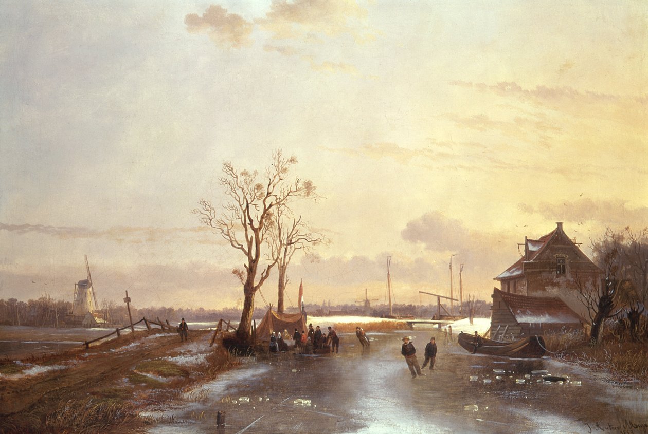 Winter Scene, 1853 by J. Anton Mignon