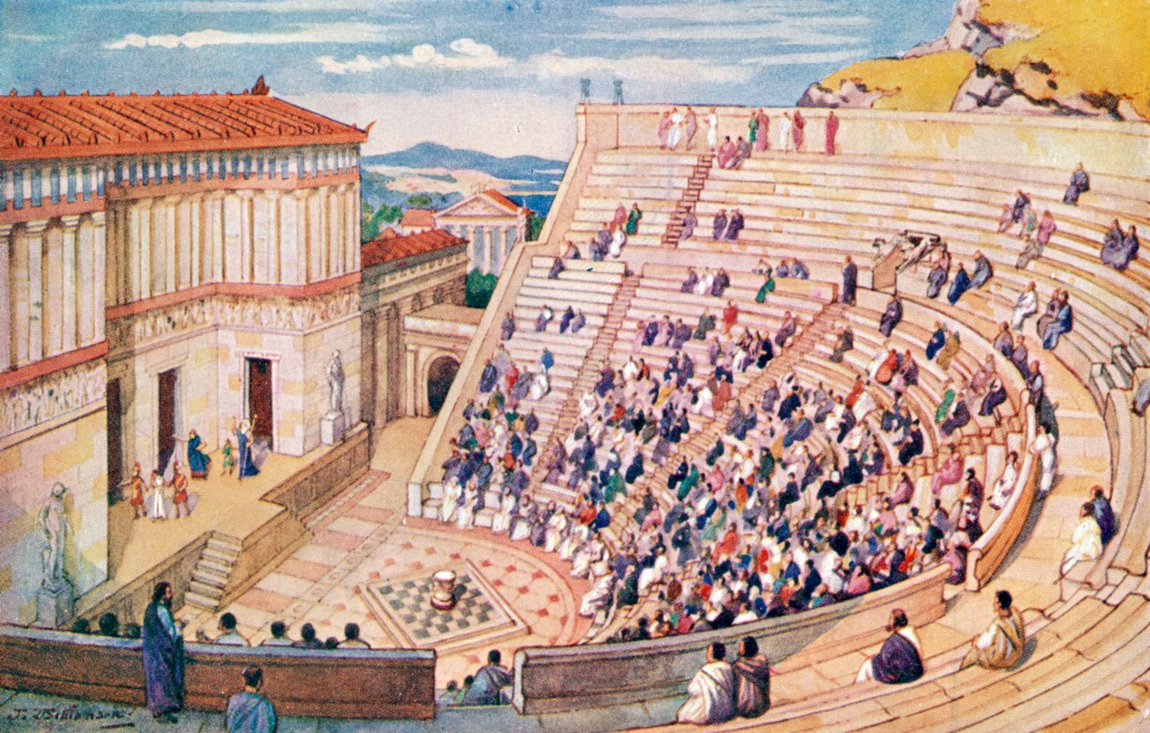 Postcard Depicting an Amphitheatre, Roman Empire by J. Williamson