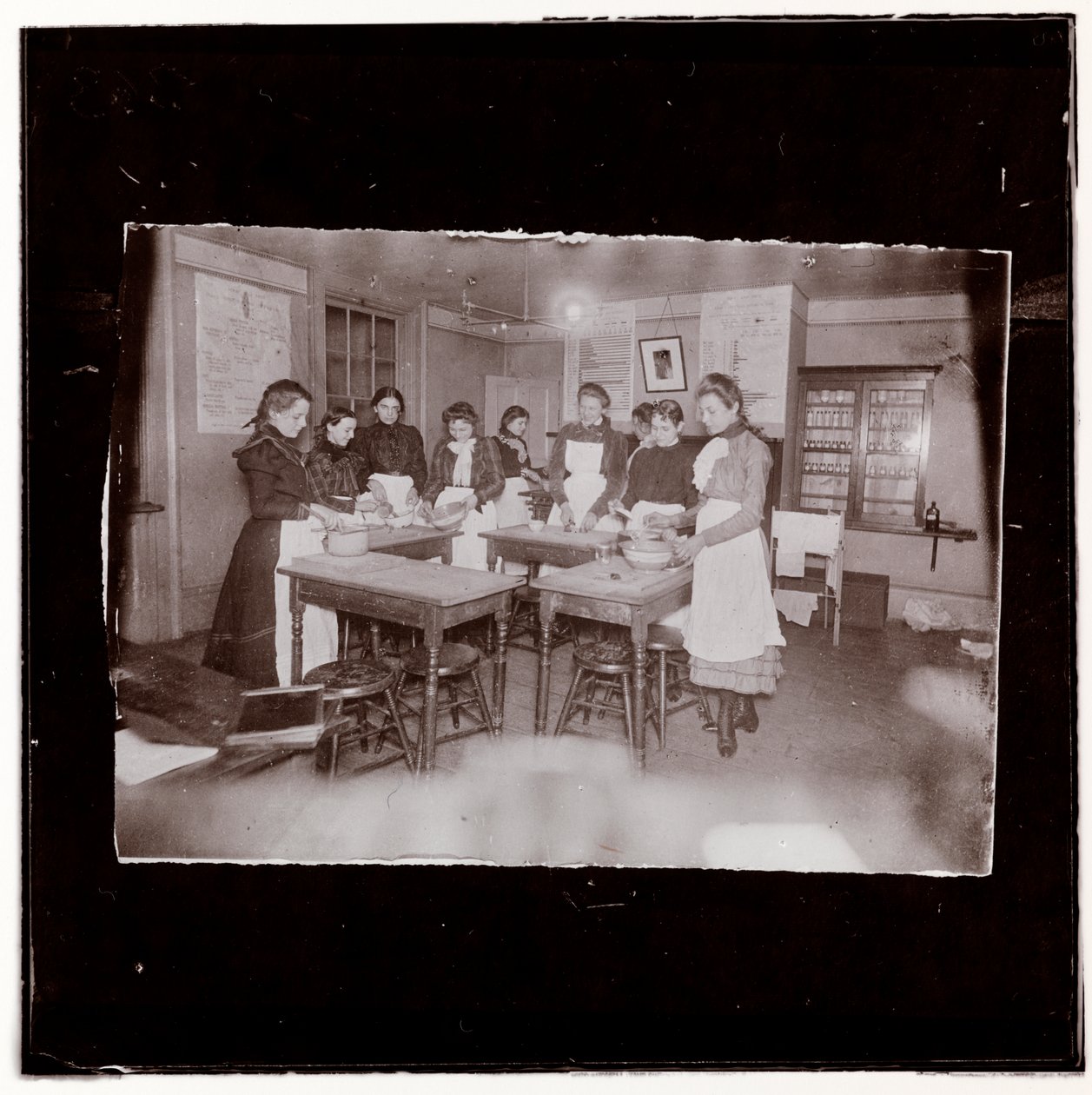 Cooking School Class in College Settlement. The 