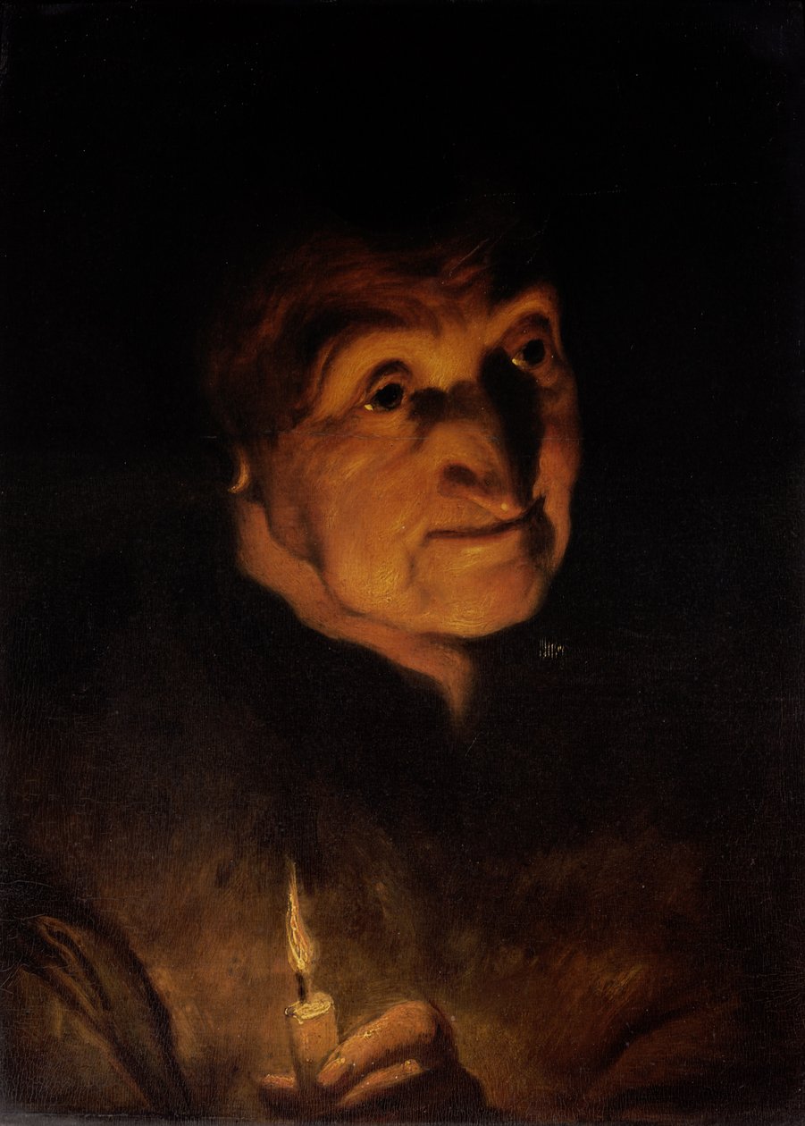 Study of an Old Woman, holding a Candle by Jacob Jordaens