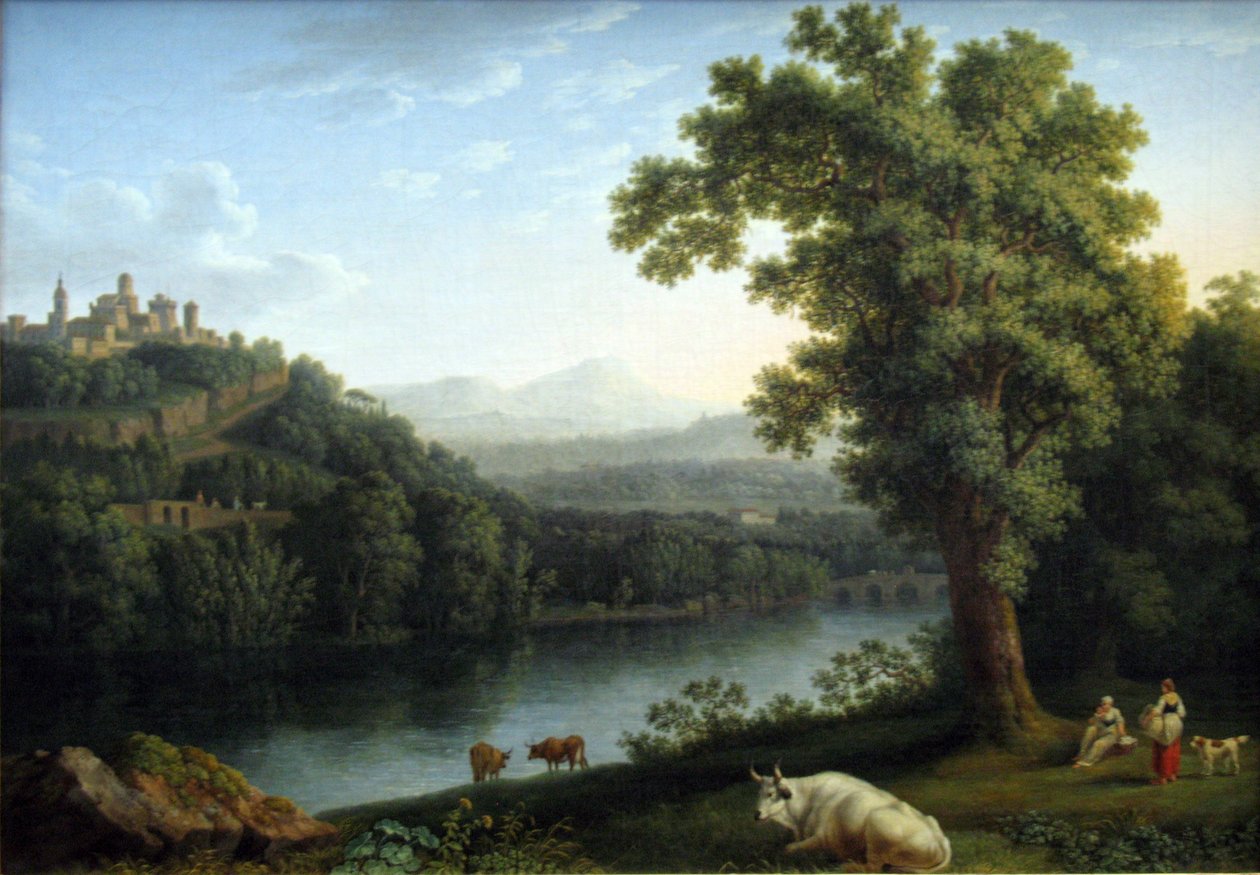 River Landscape by Jacob Philippe Hackert