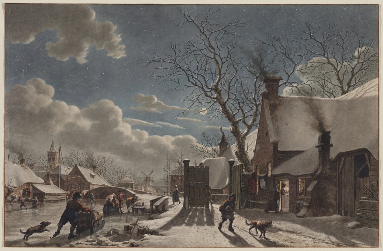 Winter Night in a Dutch Town by Jacob Cats
