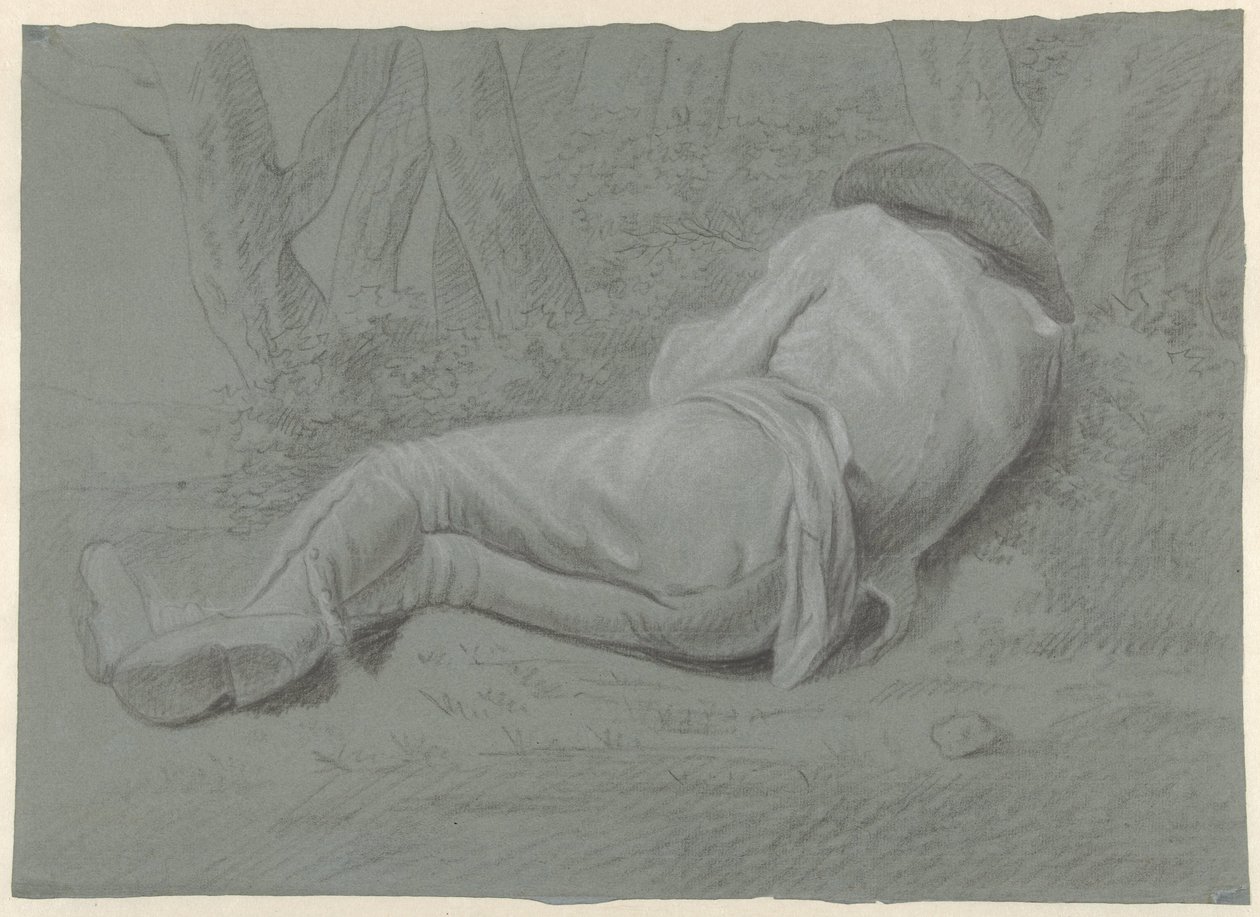 Man Lying Under Trees by Jacob Ernst Marcus (attributed to)