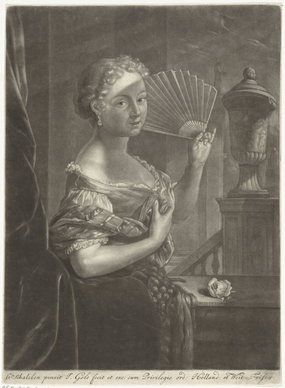 Young Woman with Fan by Jacob Gole
