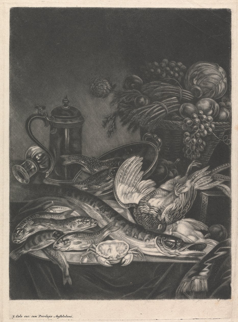 Still Life with Fish and Poultry by Jacob Gole