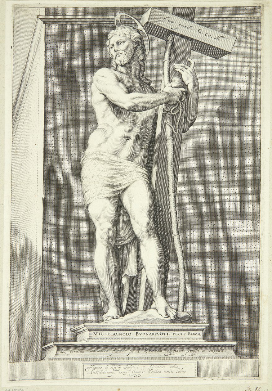 Jesus Standing with the Cross by Jacob Matham