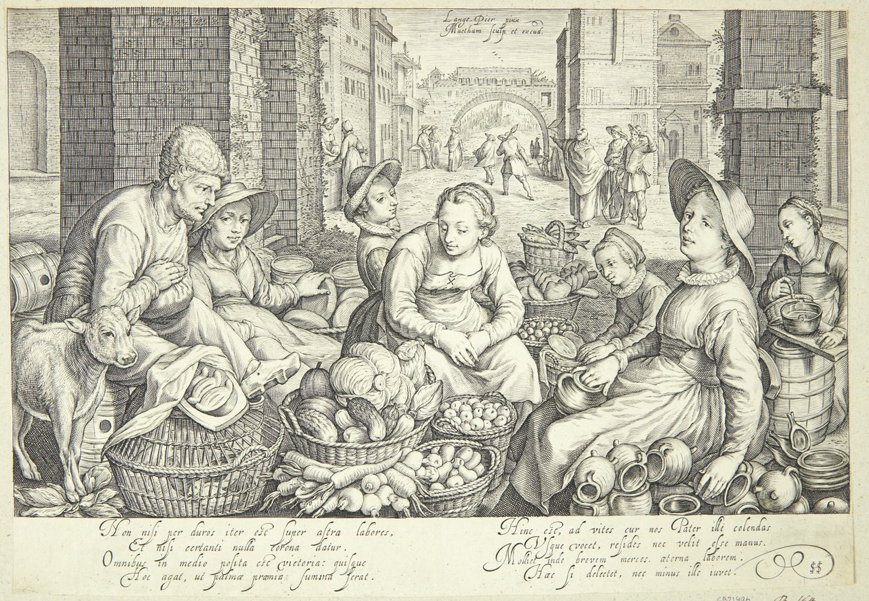 Market Scene in a Town by Jacob Matham