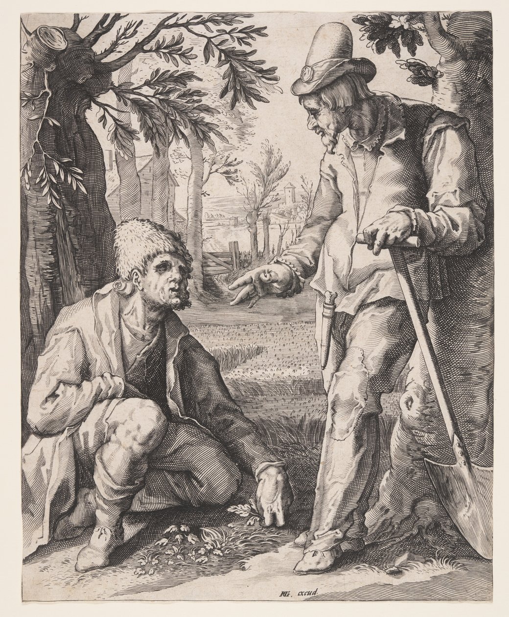 Two Peasants by Jacob Matham