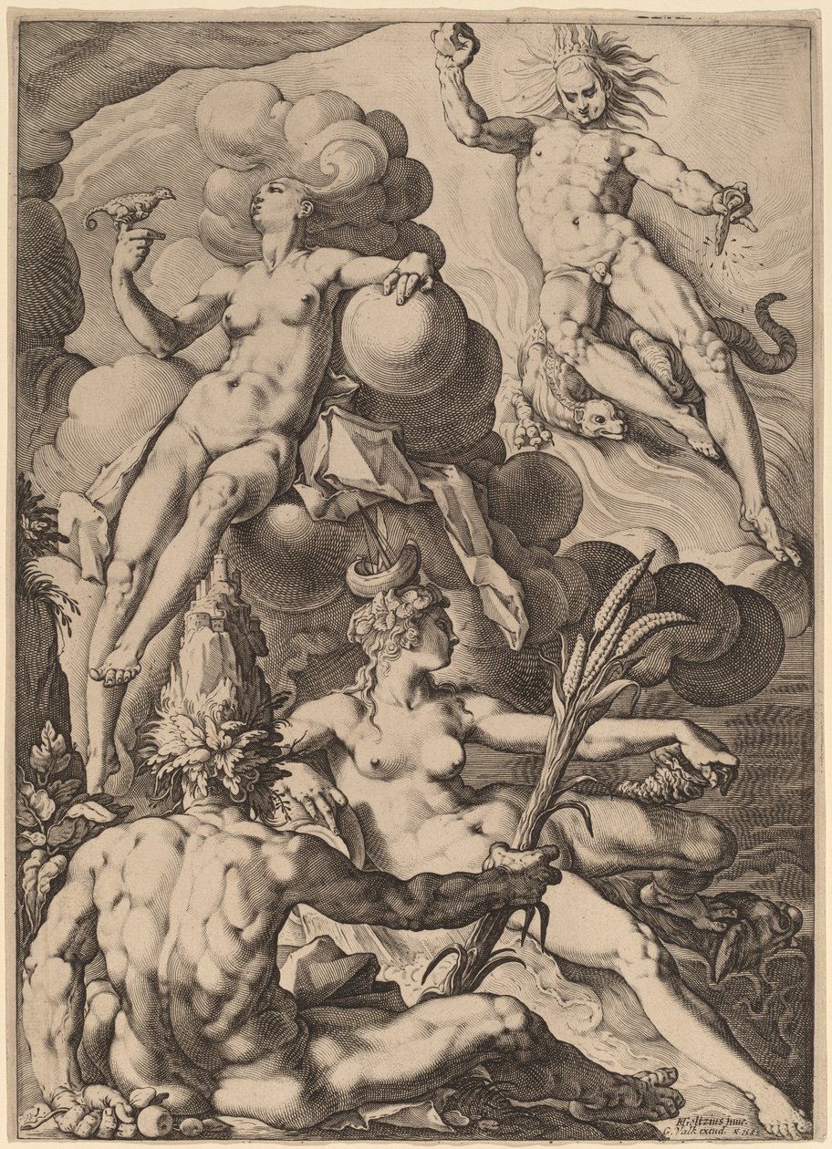 The Four Elements by Jacob Matham after Hendrik Goltzius