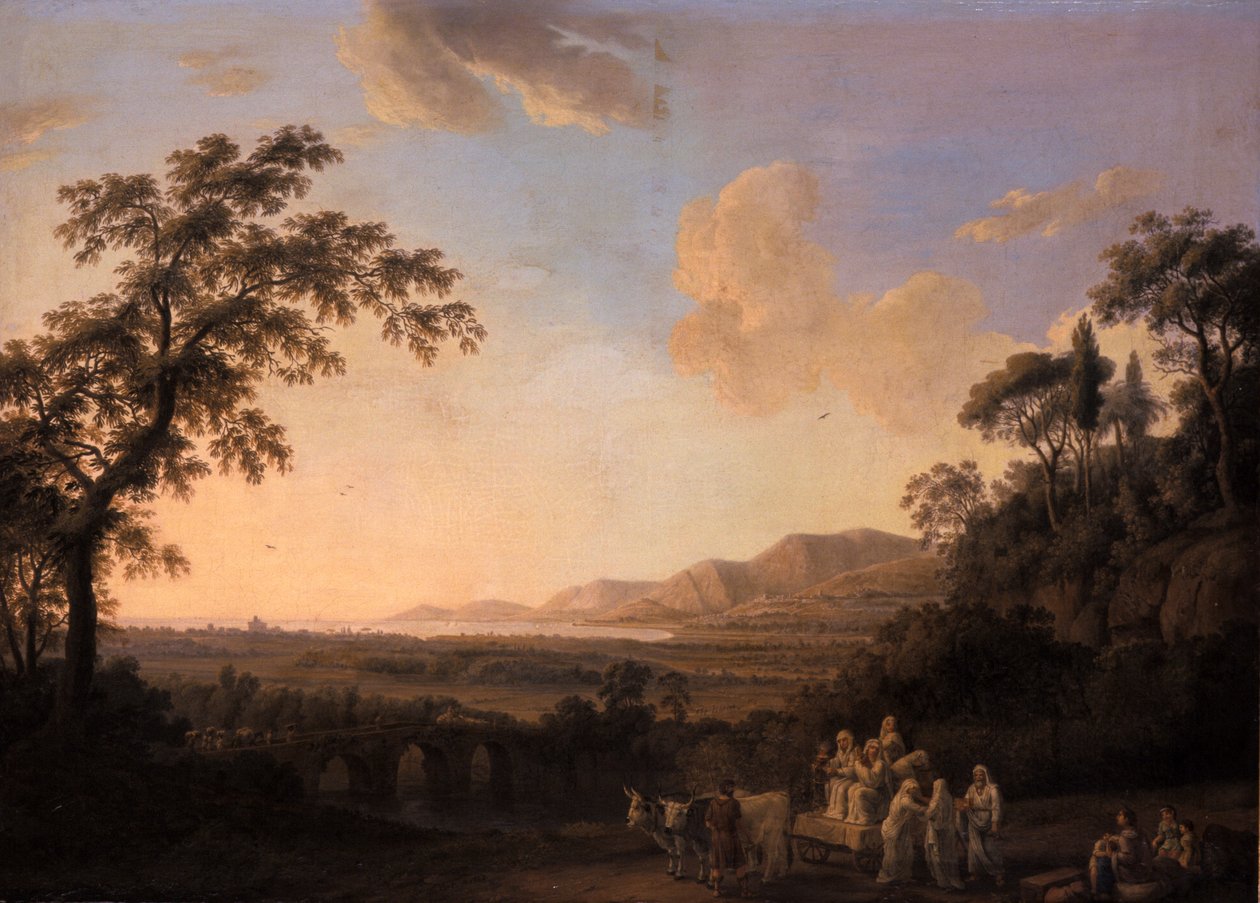 Idyllic Landscape at Dusk by Jacob Philippe Hackert