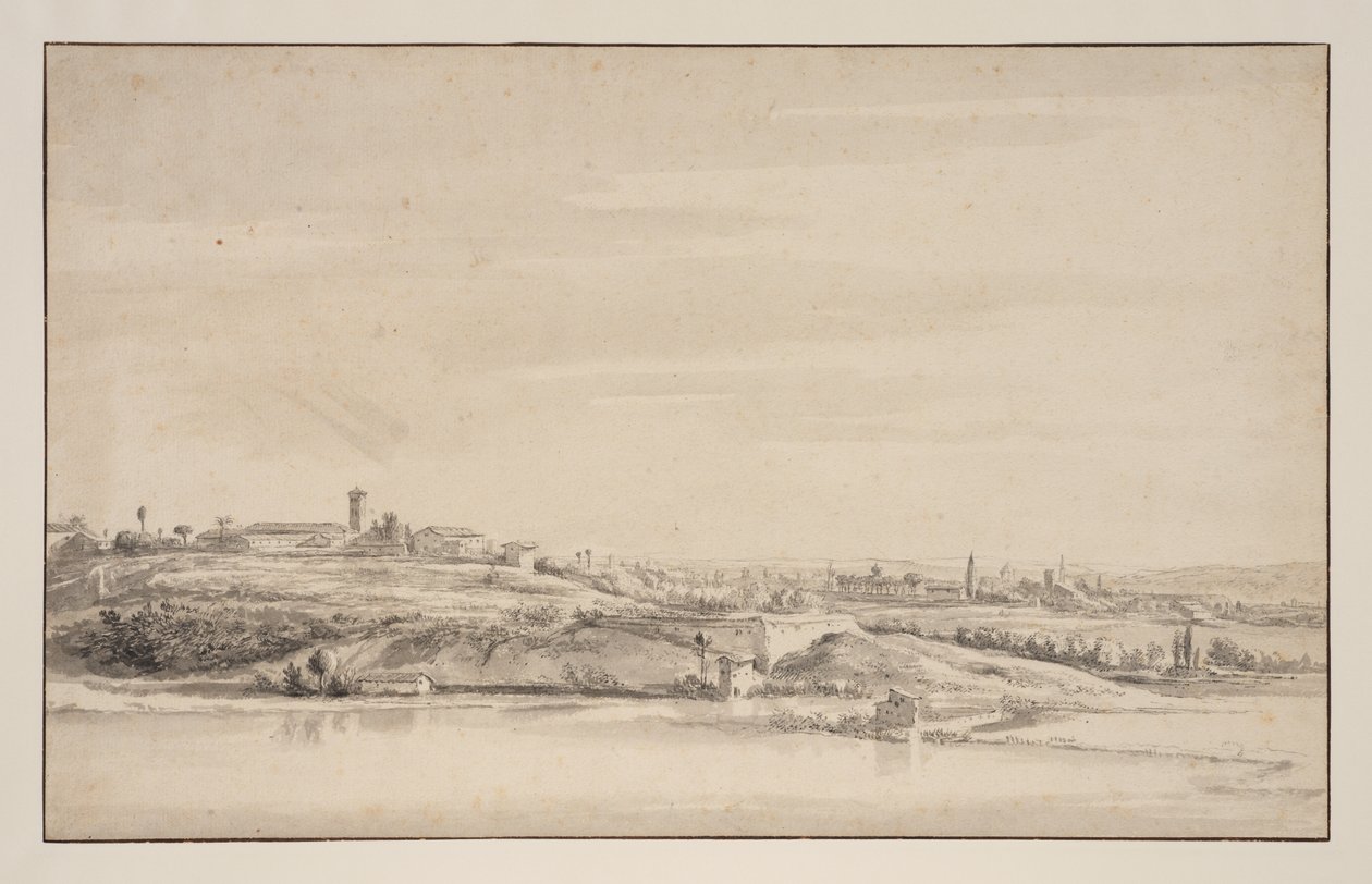 View near Rome with the Tiber by Jacob de Heusch
