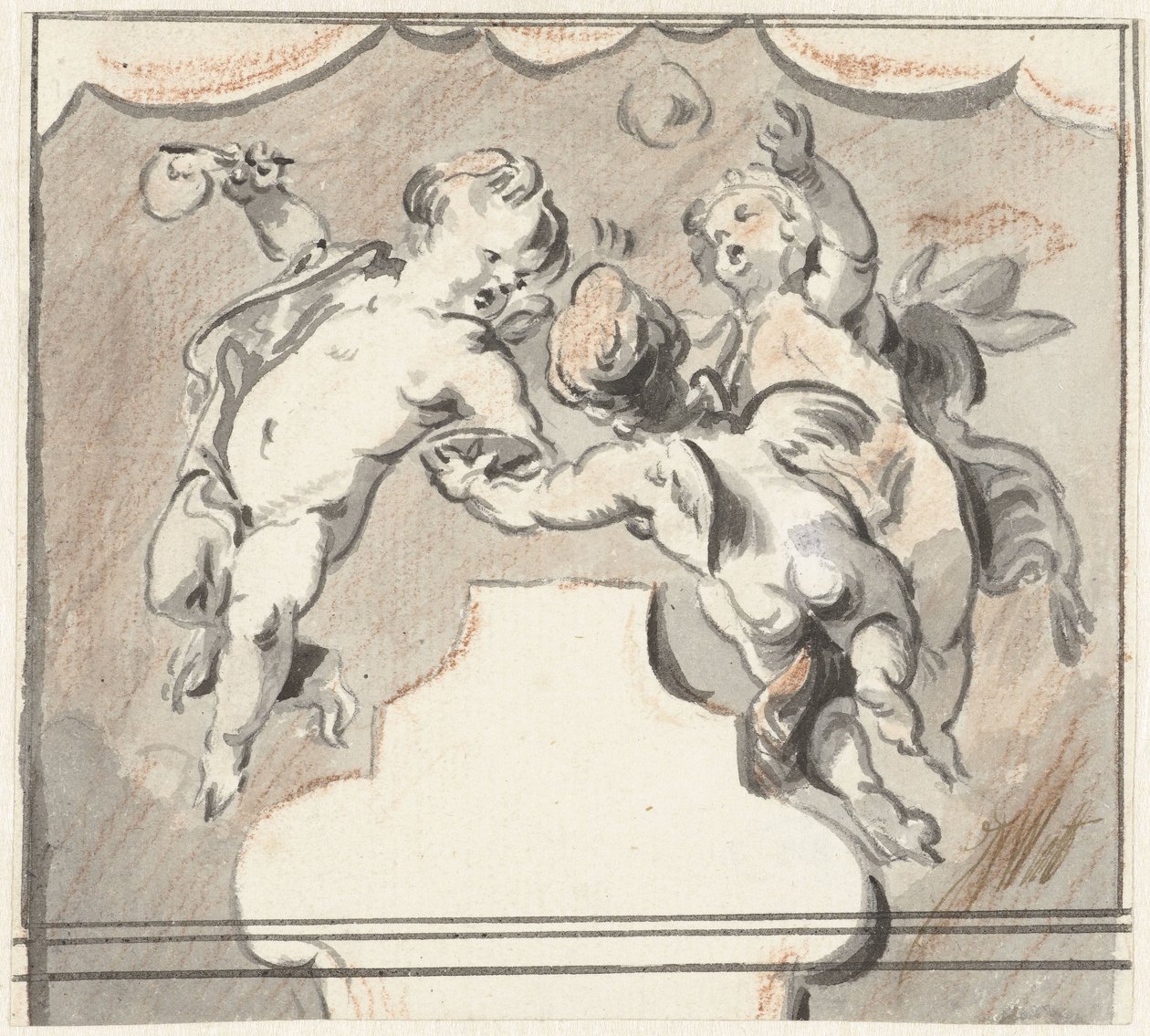 Three Floating Putti by Jacob de Wit