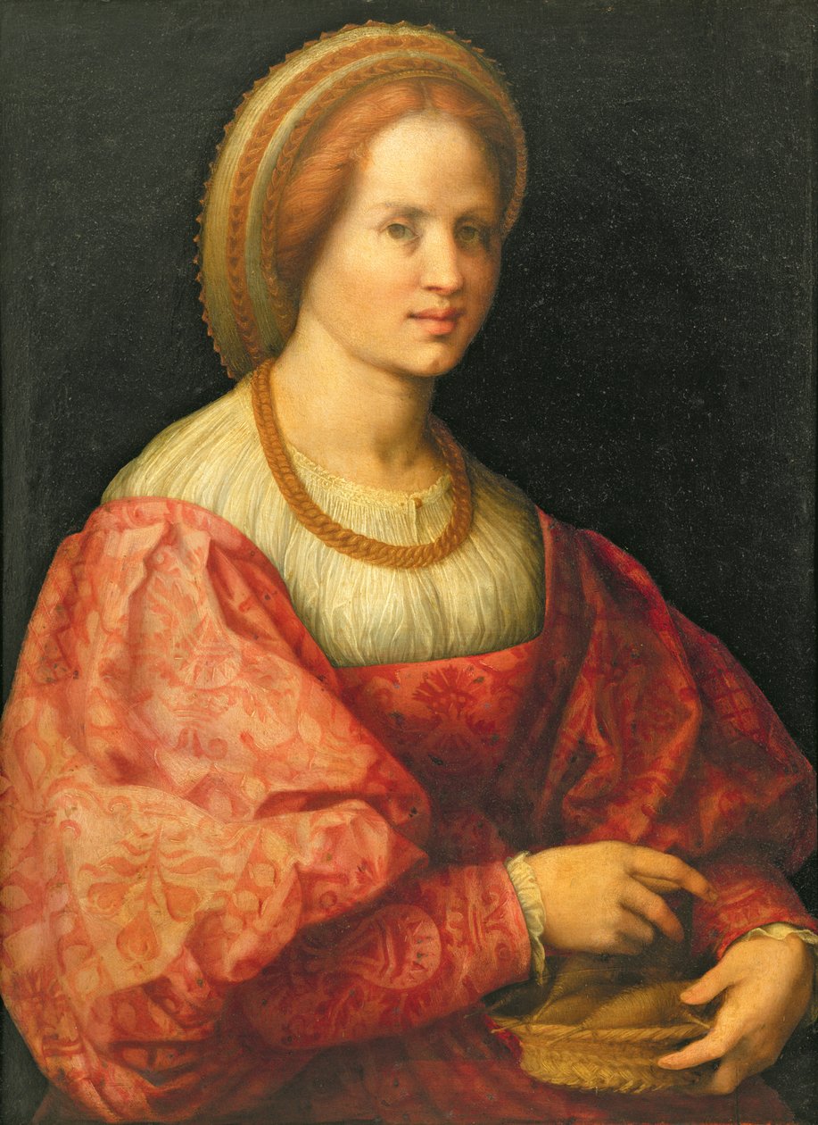 Portrait of a Woman with a Basket of Spindles, c.1514-17 by Jacopo Pontormo