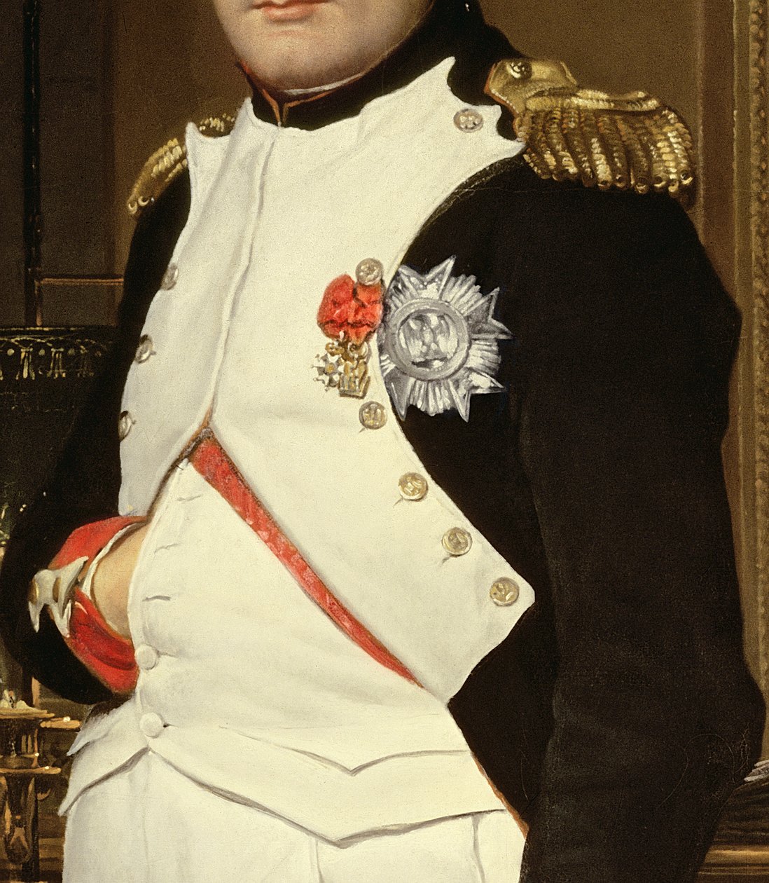 Detail of Napoleon Bonaparte in his Study, 1812 (detail) by Jacques Louis David