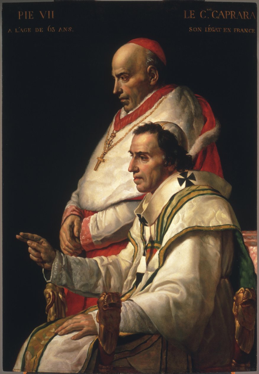 Portrait of Pope Pius VII and Cardinal Caprara by Jacques Louis David