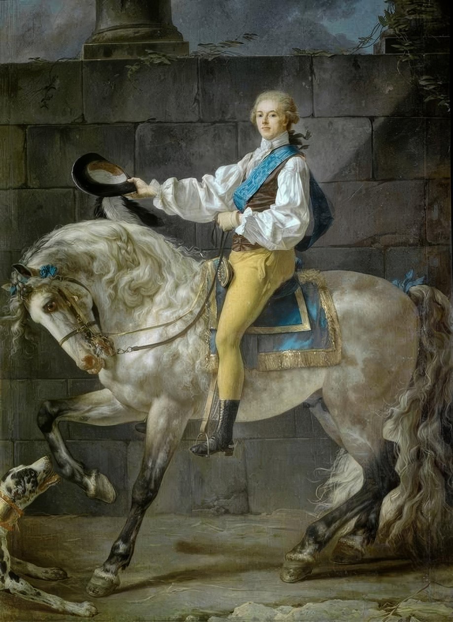 Equestrian Portrait of Count Stanislaw Kostka Potocki by Jacques Louis David