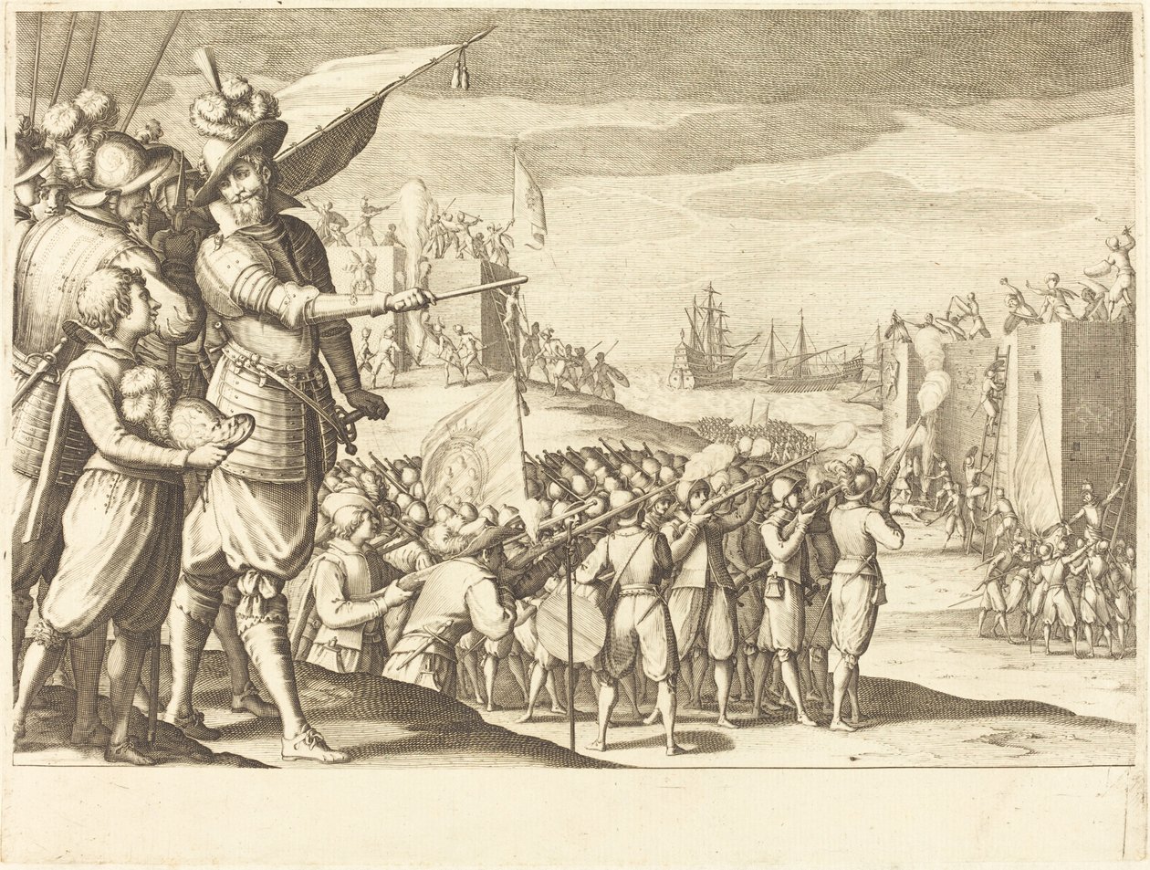 Assault on Two Fortresses by Jacques Callot