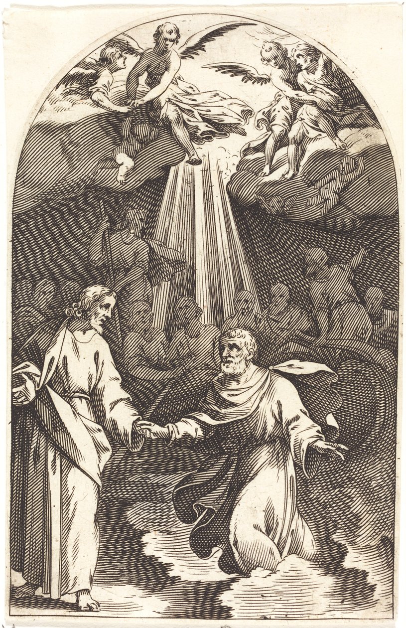 Christ Walking on the Water (first plate) by Jacques Callot