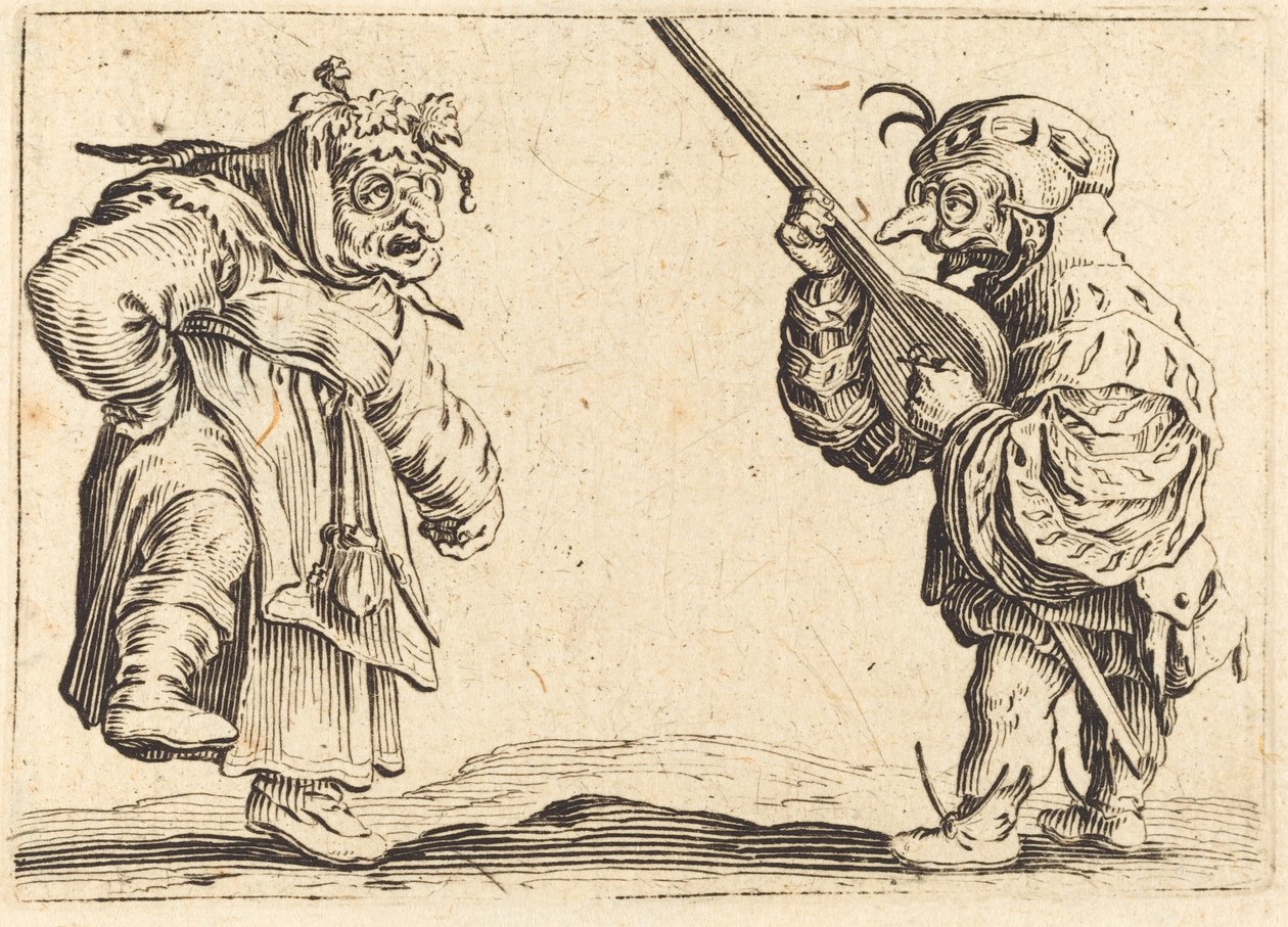 Dancers with Lute by Jacques Callot