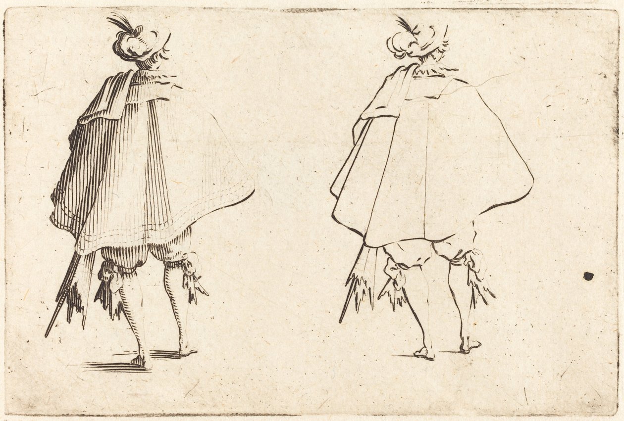 Gentleman in Large Mantle, Seen from Behind by Jacques Callot