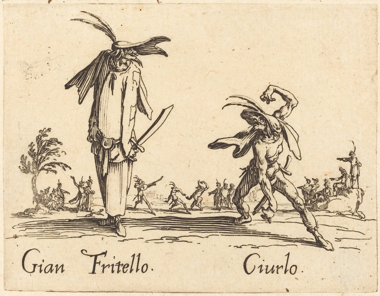 Gian Fritello and Ciurlo by Jacques Callot